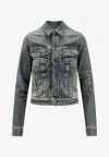 Balenciaga Washed Denim Jacket In Multi