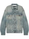 Balenciaga Light Blue Denim Hourglass Jacket In Blue