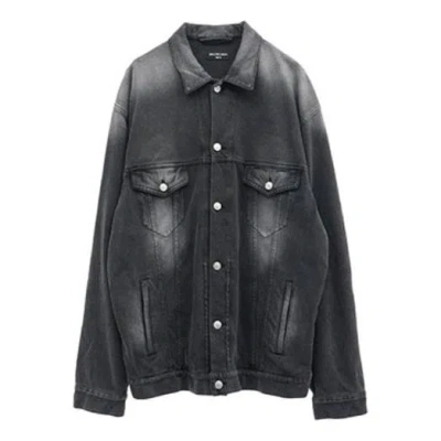 BALENCIAGA BALENCIAGA WASHED DENIM JACKET LARGE FIT 'BLACK'