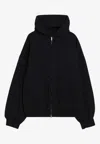 Balenciaga Washed Flipped Uni Zip-up Sweatshirt In Black