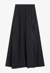 Balenciaga Embroidered Logo Long Skirt In Black