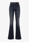 Balenciaga Washed-out Bootcut Jeans In Blue