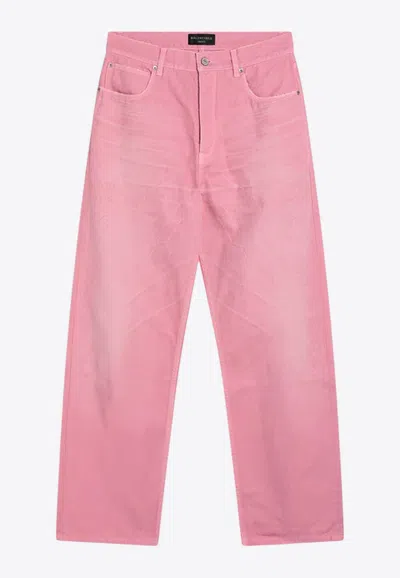 BALENCIAGA WASHED WIDE-LEG JEANS