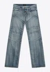 Balenciaga Light Washed Wide-leg Blue Jeans