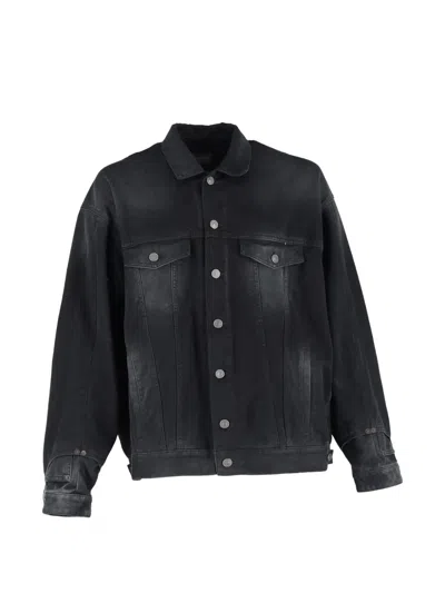 Pre-owned Balenciaga Washed-effect Denim Jacket In Black