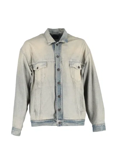 Pre-owned Balenciaga Washed-effect Denim Jacket In Blue