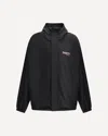 Balenciaga Polyester Jacket With Elastic Cuffs And Hooded Design In Black