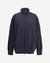 Balenciaga Modern High Collar Jacket Side Pockets In Blue