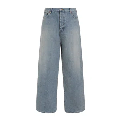 Balenciaga Waterproof Light Blue Cotton Jeans In Grey