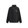 Balenciaga Polyester Jacket With Elastic Cuffs And Hooded Design In Black