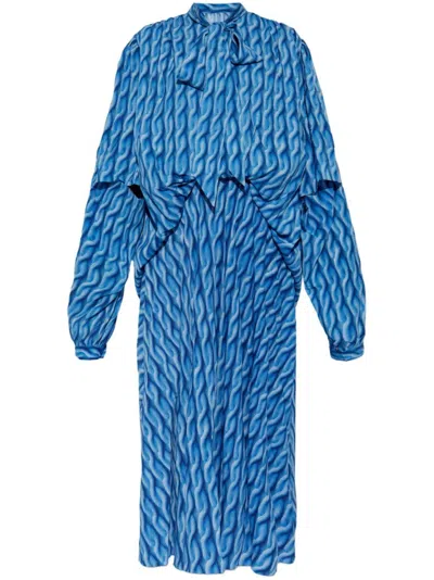 BALENCIAGA BALENCIAGA WAVE PATTERN PRINT DRESS