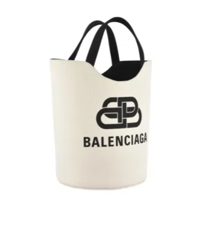 Balenciaga Wave Printed Shoulder Bag In White