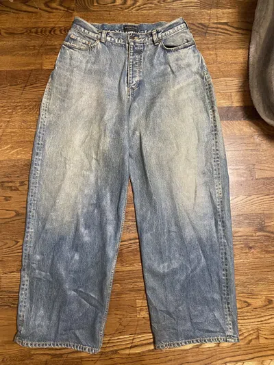 Pre-owned Balenciaga Wax Denim In Blue