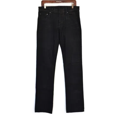 Pre-owned Balenciaga Waxed Denim Jeans In Black