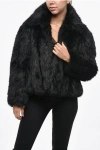 Balenciaga Wet-effect Eco-fur Coat In Black
