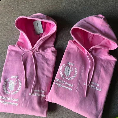 Pre-owned Balenciaga Wfp Pink Hoodie World Food Programme