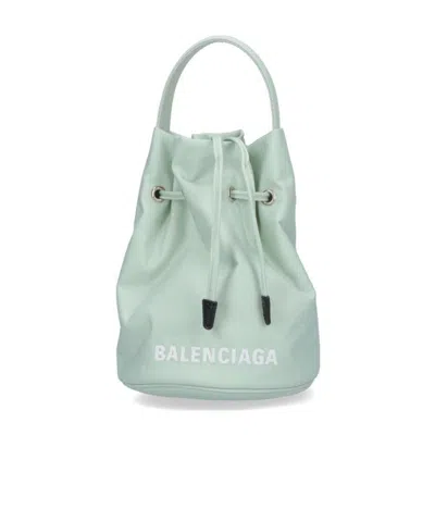 Balenciaga Wheel Xs Bucket Bag In Green