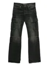 Balenciaga Whiskering-effect Cargo Jeans In Black