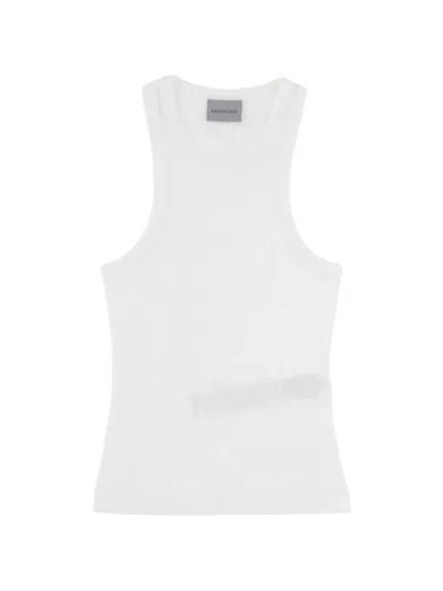 Balenciaga 골지 탱크 탑 In White