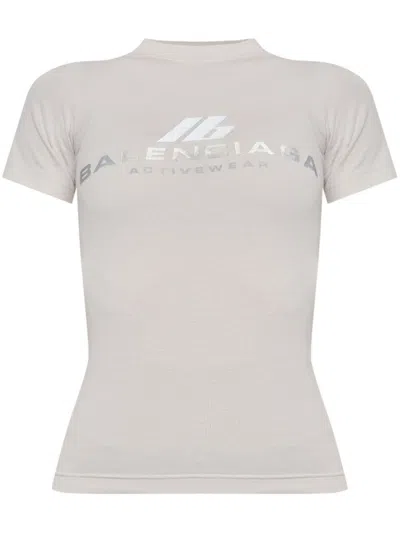 BALENCIAGA WHITE ACTIVEWEAR ADERENTE T-SHIRT