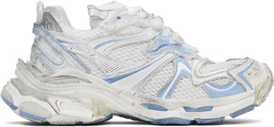 BALENCIAGA WHITE & BLUE RUNNER 2.0 SNEAKERS