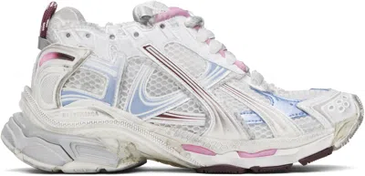 BALENCIAGA WHITE & MULTICOLOR RUNNER GRADIENT SNEAKERS
