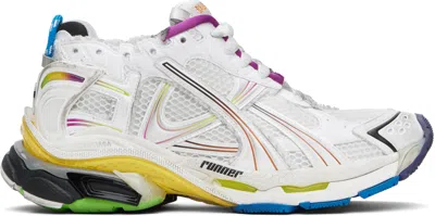 BALENCIAGA WHITE & MULTICOLOR RUNNER GRADIENT SNEAKERS
