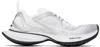 Balenciaga Two-tone Mesh And Fabric Circuit Sneakers In 9100 White/silver