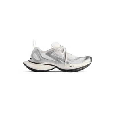Balenciaga White And Silver Sneaker Circuit In Gray