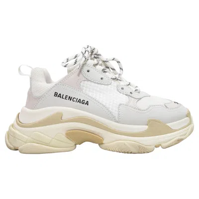 Pre-owned Balenciaga White  Triple S Chunky Platform Sneakers Size 38