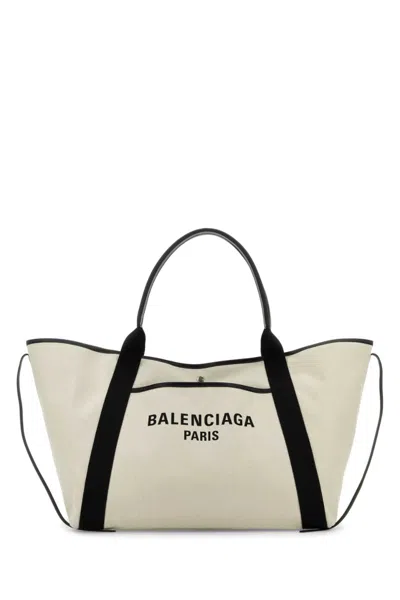 BALENCIAGA WHITE BIARRITZ LARGE TOTE BAG