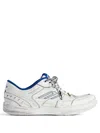 Balenciaga Hamptons Worn-out Sneakers In White And Blue In White