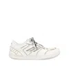 Balenciaga Women Hamptons Worn-out Leather Low-top Sneakers In White