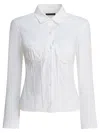 Balenciaga Long-sleeved Corseted Shirt In White