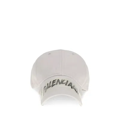 BALENCIAGA WHITE COTTON CAP (BASEBALL HAT)