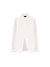 Balenciaga White Shirt With Pointed Collar And Front Slit In Cotton Woman