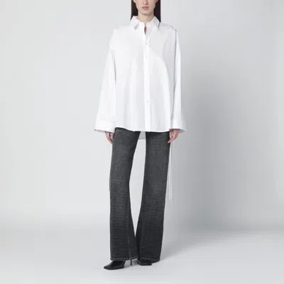 Balenciaga White Cotton Shirt With Lace-up Details