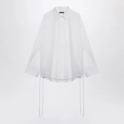Balenciaga White Cotton Shirt With Laceup Details