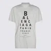 Balenciaga White T-shirt With Logo Printed On The Front And Torn Details In Cotton Woman In Gray