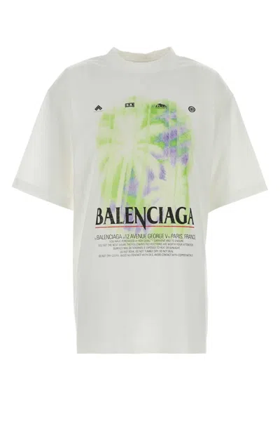 Balenciaga The Window T-shirt In White Cotton Jersey