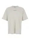 Balenciaga White Crewneck T-shirt With Logo Lettering On Front And Rear In Cotton Man In White