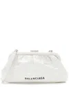 Balenciaga White Croc-embossed Calfskin Logo Cloud Xs Framed Clutch (authentic  Pre-loved)