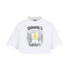 Balenciaga Cotton Salon De Couture Cropped T-shirt In Neutral