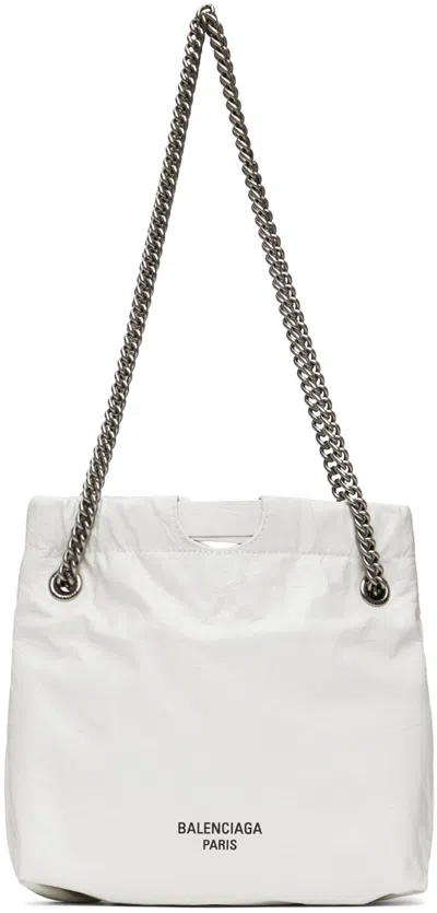 Balenciaga Crush Tote Bag In White