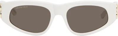 Balenciaga White Dynasty D-frame Sunglasses