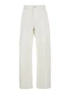 Balenciaga White Five Pocket Jeans With Ripped Hem In Cotton Woman In White