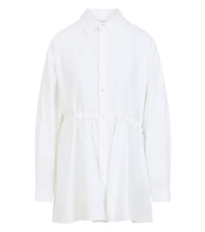 Balenciaga White Full Sleeves Shirt Dress In Multi