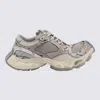 Balenciaga Multicolor Synthetic Leather And Mesh Stapler Sneakers In Grey