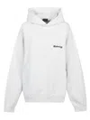 BALENCIAGA WHITE HOODIE WITH BALENCIAGA LOGO AND GROVE POCKET FOR WOMEN