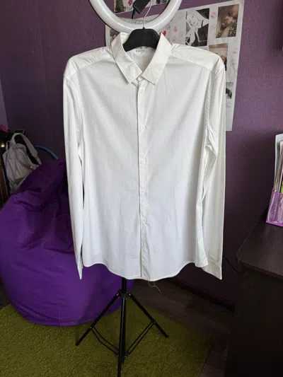Pre-owned Balenciaga White Italian Cotton Button Shirt Size 42